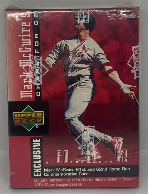 1998 Upper Deck Baseball Mark McGwire S Chase For 62 Set Box Factory