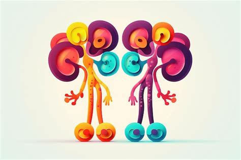 Premium AI Image | Kidneys Cute cartoon healthy human anatomy internal ...