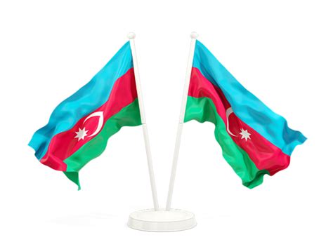 Two Waving Flags Illustration Of Flag Of Azerbaijan