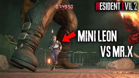 Resident Evil Remake Mini Leon Vs Super Tyrant Mr X Mod Youtube