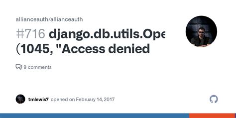 Djangodbutilsoperationalerror 1045 Access Denied · Issue 716 · Allianceauthallianceauth