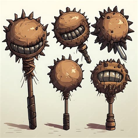 premium photo game item mace weapon item brutal design war mace