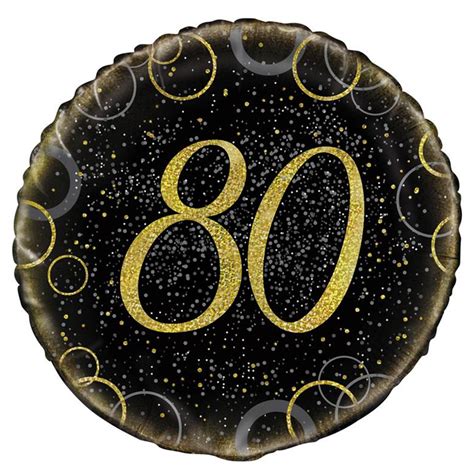 Globo 80 Cumpleaños Negro Oro Comprar Online My Karamelli