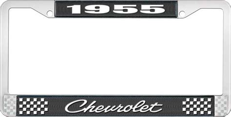 OER 1955 Chevrolet Style 4 Black And Chrome License Plate Frame With