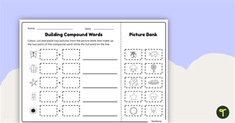 Building Compound Words Cut And Paste Worksheet Teach Starter