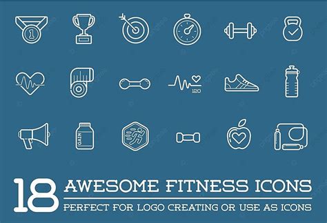 Premium Fitness Icons For Gym And Aerobics Logos Vector Man Sport