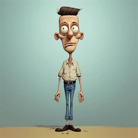 Premium Photo | Funny cartoon man standing with short torso