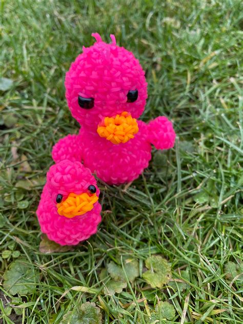 Loomigurumi Duck And Baby Duck Rainbow Loom Animal Etsy