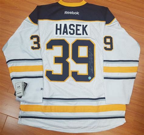 Dominik Hasek Buffalo Sabres Autographed Reebok Premier Hockey Jersey