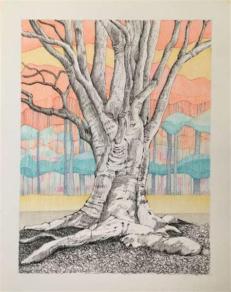 “bajo La Sombra Del árbol” Lapices De Colores Dibujos Lapices De Colores Dibujos