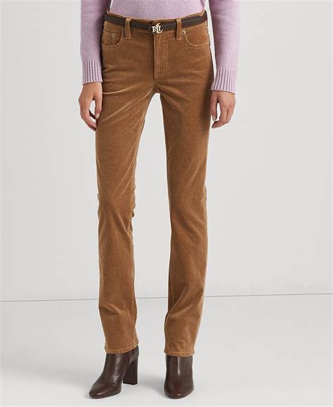 Lauren Ralph Lauren Stretch Corduroy Mid Rise Straight Pants And Reviews Pants And Capris Women