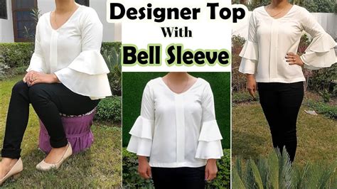 Designer Top With Bell Sleeve Top Cutting And Stitching English