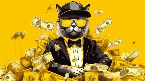 Premium Photo Cute Black Cat With Money