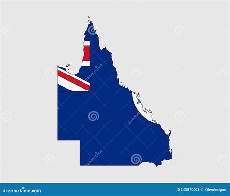 Queensland Map Flag Map Of Qld Australia With The State Flag