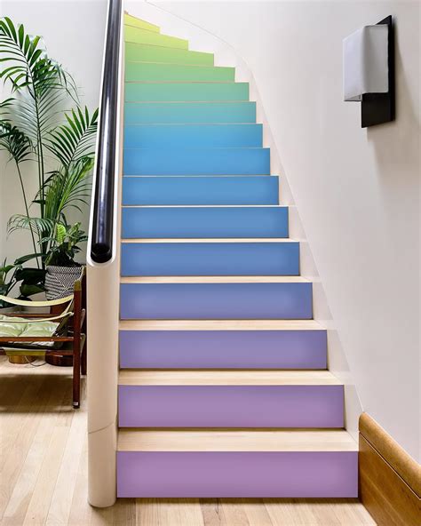 Amazon Flfk Iridescent Stair Stickers Set Of Peel And Stick