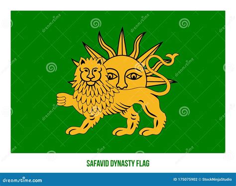 Safavid Dynasty 1501 1736 Flag Waving Vector On White Background