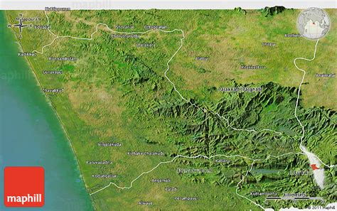 Satellite 3D Map of Trissur (Trichur)