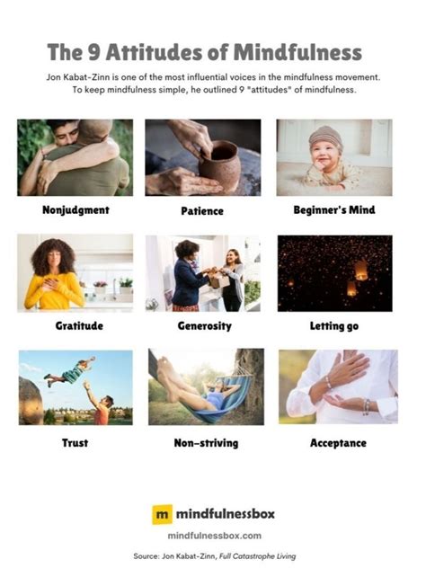 The 9 Attitudes Of Mindfulness Jon Kabat Zinn Mindfulness Attitude