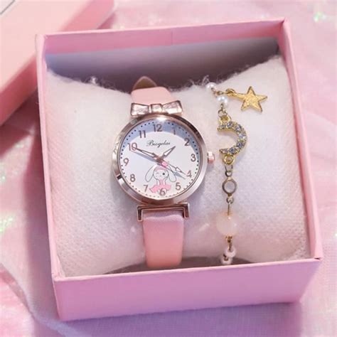 Sharphy Coffret Montre Enfant Fille Bracelet Lapin Mode Bracelet En