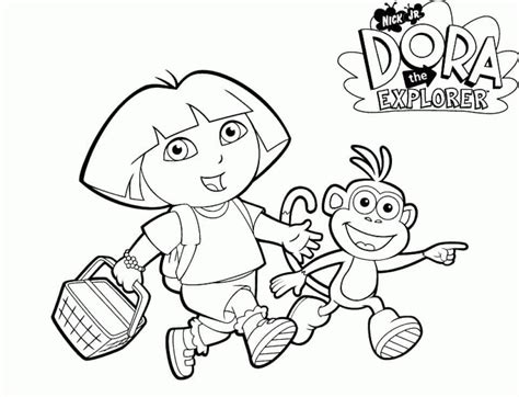 Coloriage Dora et Babouche télécharger et imprimer gratuit sur