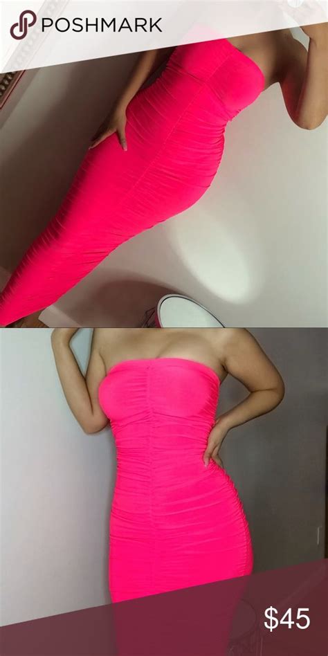 Last 1 Hot Pink Ruched Max Tube Bodycon Price Is Firm Fn Tagged For Exposure Follow On Ig