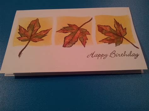 Autumn Birthday Card Inked Stamped And Coloured With Promarkers