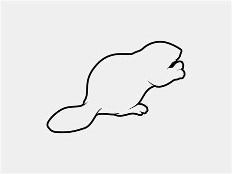 beaver outline vector silhouette 11139385 Vector Art at Vecteezy