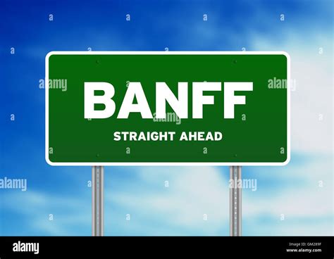 Green Road Sign - Banff Stock Photo - Alamy