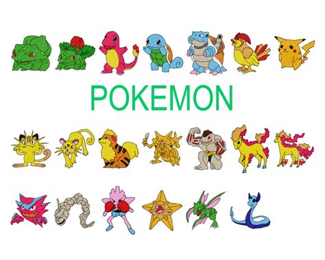 20 Pokémon Machine Embroidery Designs Pokemon Embroidery Etsy