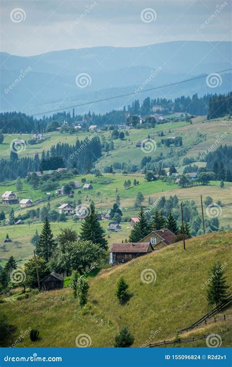 Modest Village In Carpathian Mountains Stock Photo Image Of