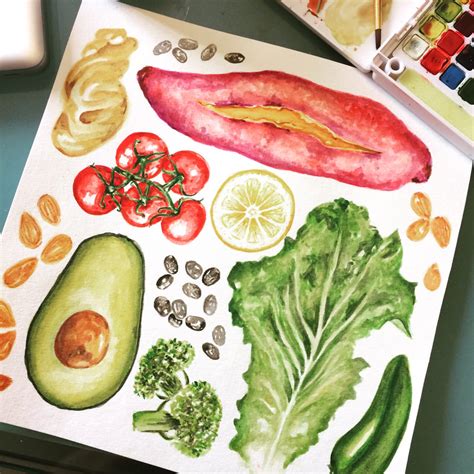 Watercolor Healthy Food + The Calm After The Storm - Erika Lancaster ...