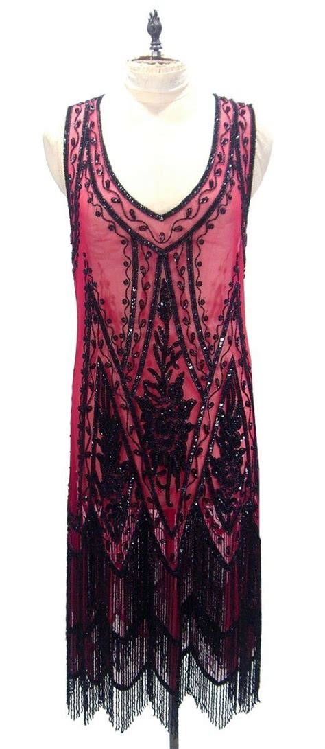 The Charleston Red And Black The Charleston Beaded 1920s Dress Twenties