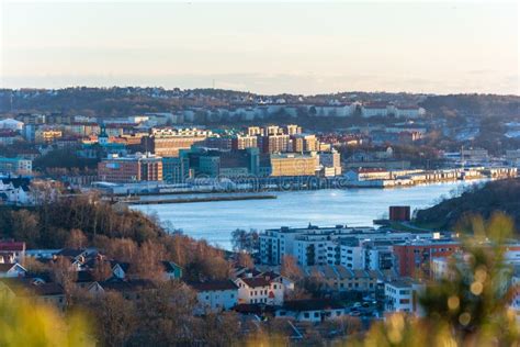 Bird Eye View Of Gothenburg City From Top Of Ramberget Hill Stock Image