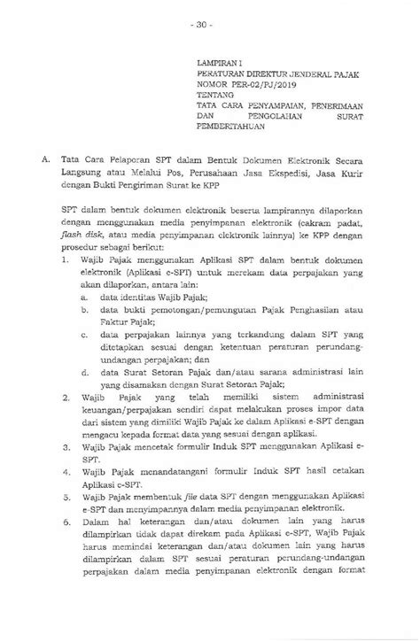 PDF A 30 Lampiran 1 Dirertur Jenderal Pajak Nomor Per 02 Pj