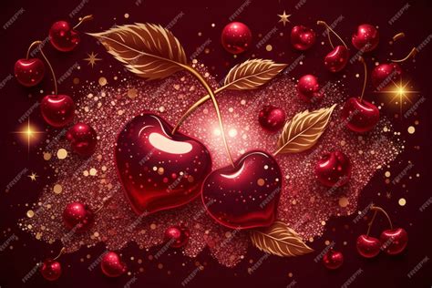 Premium Ai Image Cherry Glitter Background