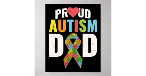 Proud Autism Dad Autism Awareness Poster Zazzle