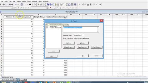 How To Create P Chart By Using Minitab Youtube