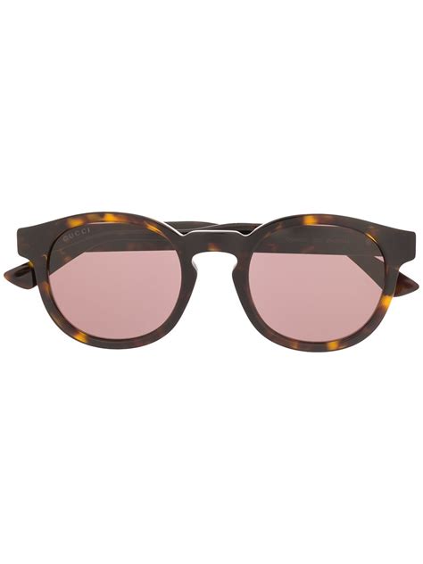 Gucci Eyewear Tortoiseshell Effect Sunglasses Farfetch