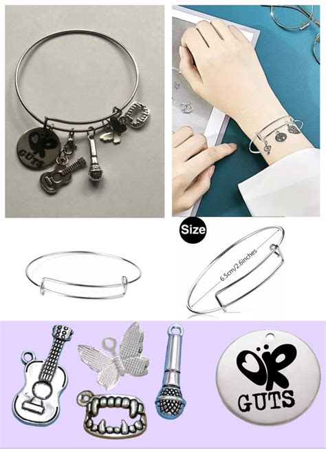 Olivia Rodrigo Guts Vampire Adjustable Bracelet Charms Silver Etsy