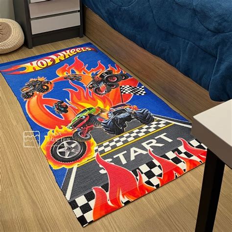 Tapete Hot Wheels - Tapete Infantil Hot Wheels Antiderrapante Lavável Sublimado cód. 4058 ...