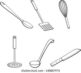 Kitchen Tools Illustrations Set Stock Vector (Royalty Free) 148887974