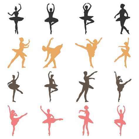 Premium Vector A Collection Of Ballet Silhouettes Including One Of