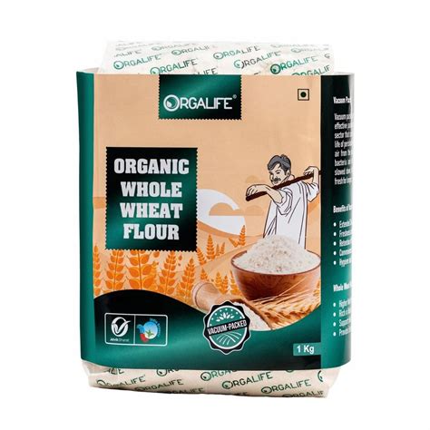 Organic Whole Wheat Flour 1kg ऑर्गेनिक गेहूं का आटा ऑर्गेनिक व्हीट