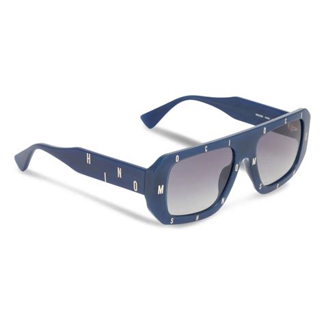 Moschino Metal Logo Letters Sunglasses Blue Moschino Eyewear