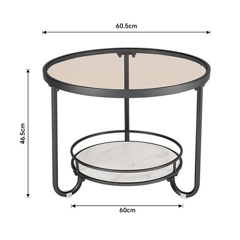 2 Tier Round Glass And Slate Coffee Table Living And Home