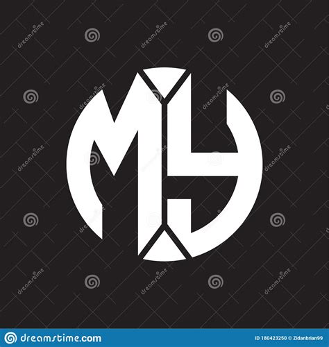 My Logo Monogram With Piece Circle Ribbon Style Stock Illustration