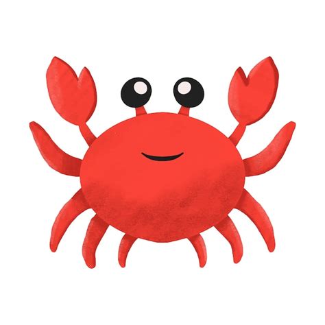 Premium Vector Cute Smiling Red Crab With Raised Claws