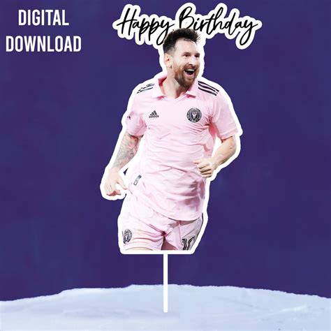 Messi Birthday Cake Topper Instant Download Messi Cupcake Etsy