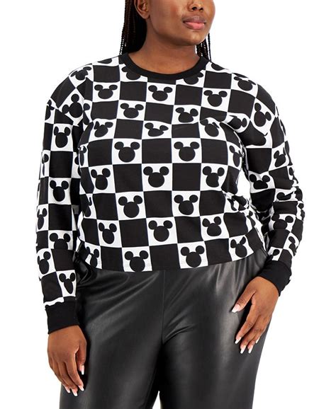 Mad Engine Trendy Plus Size Mickey Checkerboard Top Macys