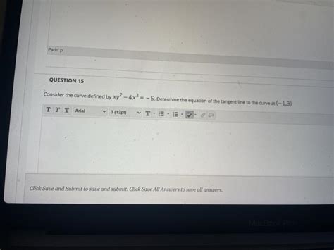 Solved Pathp Question 15 Consider The Curve Defined By Xy2